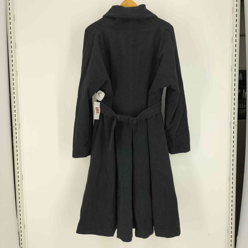 トクコプルミエヴォル TOKUKO 1er VOL 裏地花柄 ウエストベルト アンゴラ 混 ショールカラー チェスター コート レディース JPN:9号