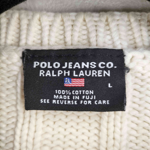 ポロジーンズカンパニーラルフローレン POLO JEANS COMPANY RALPH LAUREN 星条旗 ケーブルコットンニット レディース import:L