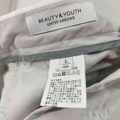 ビューティーアンドユースユナイテッドアローズ BEAUTY & YOUTH UNITED ARROWS ホワイト オックス ノープリーツ アンクルパンツ メンズ L