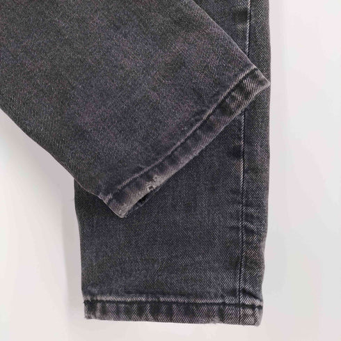 ザラ ZARA リペア 加工 ストレッチ テーパード ブラック デニム パンツ メンズ 31