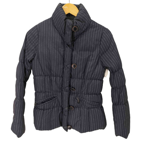 トミーヒルフィガー TOMMY HILFIGER モックネック ストライプダウンジャケット レディース M