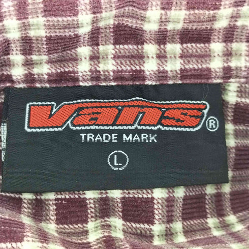 バンズ VANS 細畝コーデュロイチェック柄ジップアップジャケット メンズ JPN:L