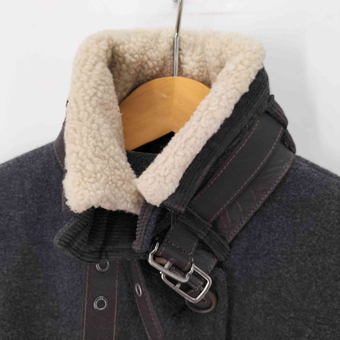 トミーヒルフィガー TOMMY HILFIGER モックネック ムートンコート レディース XS