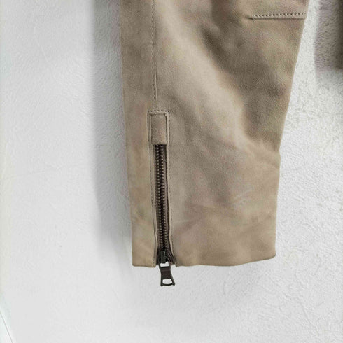 バナナリパブリック BANANA REPUBLIC GOAT ゴートスキン ノーカラースエードジャケット レディース M