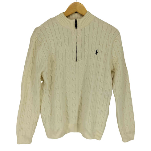 ポロラルフローレン POLO RALPH LAUREN カシミヤ混ハーフジップケーブルニット メンズ JPN:M