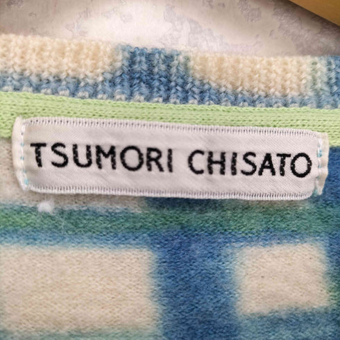 ツモリチサト TSUMORI CHISATO チェック柄ノーカラーカーディガン レディース JPN:2