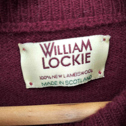 WILLIAM LOCKIE スコットランド製 LAMBSWOOL ダブルジップアップニット ririジップ メンズ 40