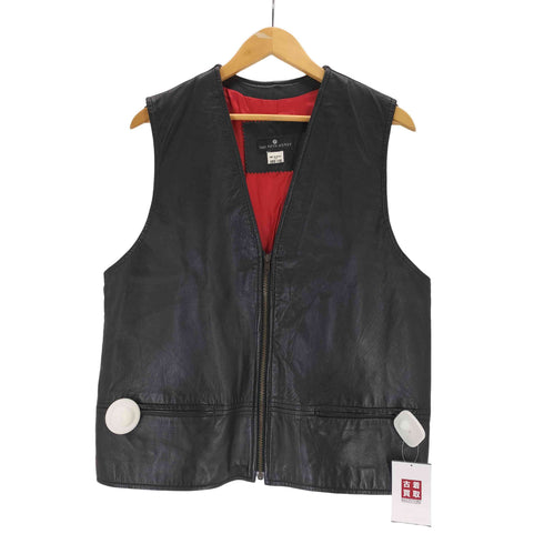 saks fifth avenue 90S ロケットTALONジップ レザーベスト メンズ