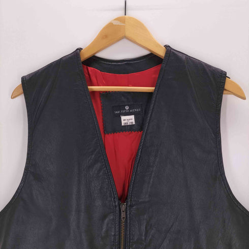 saks fifth avenue 90S ロケットTALONジップ レザーベスト メンズ