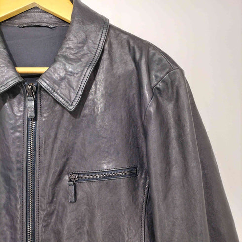 ジョルジオアルマーニ Giorgio Armani MADE IN ITALY レザータグ 羊革 ラムレザー シングルライダース レザージャケット メンズ 50