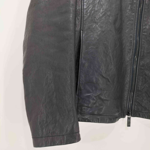 ジョルジオアルマーニ Giorgio Armani MADE IN ITALY レザータグ 羊革 ラムレザー シングルライダース レザージャケット メンズ 50