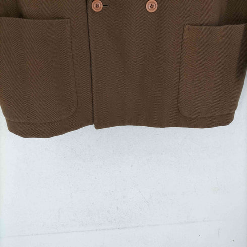 イッセイミヤケメン ISSEY MIYAKE MEN 80S 筆タグ ヘリンボーンウールダブルブレストテーラードジャケット メンズ S