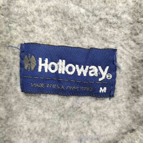 ホロウェイ HOLLOWAY USA製 企業ロゴ刺繍 裏地フリース ジップアップジャケット メンズ M