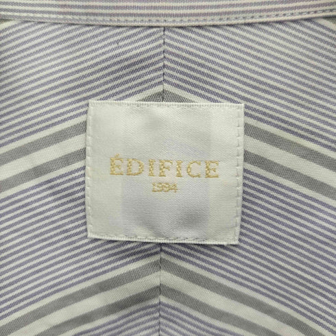 エディフィス EDIFICE 22SS ランダムストライプ バンドカラー シャツ メンズ JPN:M