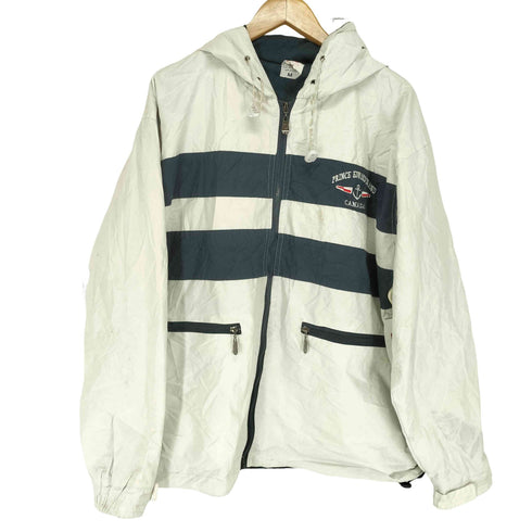 DIMCO APPAREL ボーダー柄 ジップアップ フーデッド マリンジャケット メンズ M