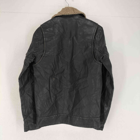 エアロポステール AEROPOSTALE フェイクレザー ボアカラージップアップジャケット メンズ XS