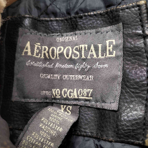 エアロポステール AEROPOSTALE フェイクレザー ボアカラージップアップジャケット メンズ XS