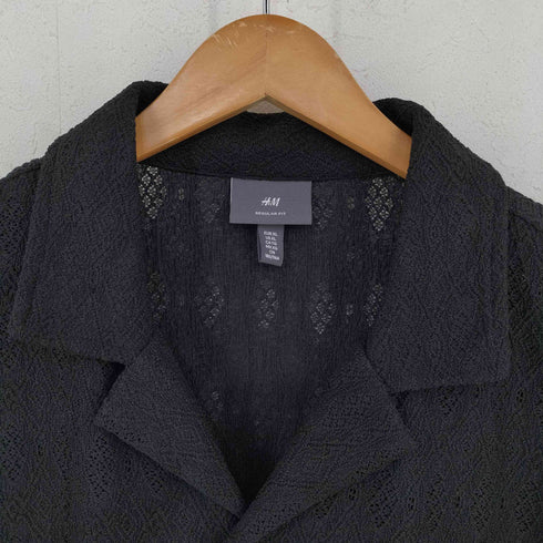 エイチアンドエム H&M Regular Fit Lace resort shirt レギュラーフィット レースリゾートシャツ メンズ JPN:XL