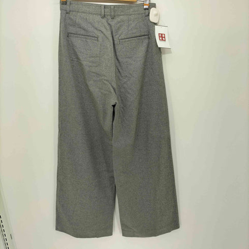 マカフィー MACPHEE ウールフランネルワイドパンツ カシミヤ混 クロップド パンツ レディース JPN:34