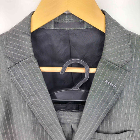 バーバリーブラックレーベル BURBERRY BLACK LABEL ストライプ 2Bテーラードジャケット セットアップ メンズ 上:L 下:ウエスト79