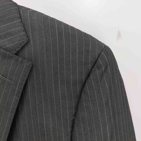バーバリーブラックレーベル BURBERRY BLACK LABEL ストライプ 2Bテーラードジャケット セットアップ メンズ 上:L 下:ウエスト79