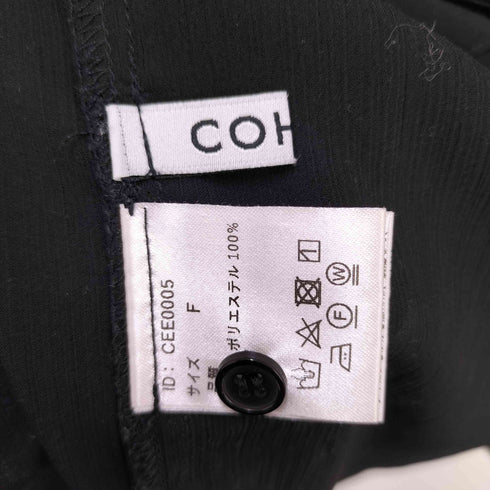 コヒナ COHINA リボン付き楊柳シアーシャツ レディース F