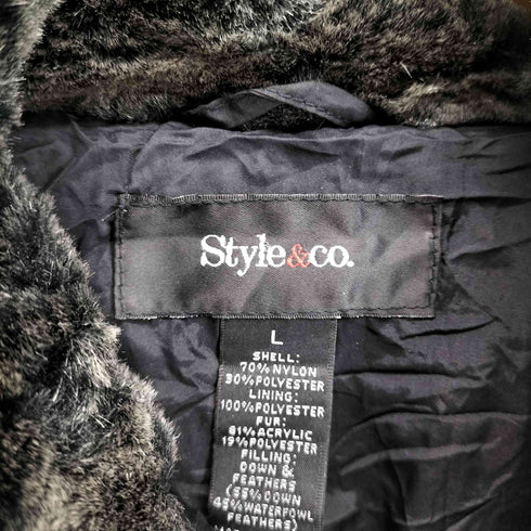 Style&Co ファーネック ダウンジャケット レディース import:L