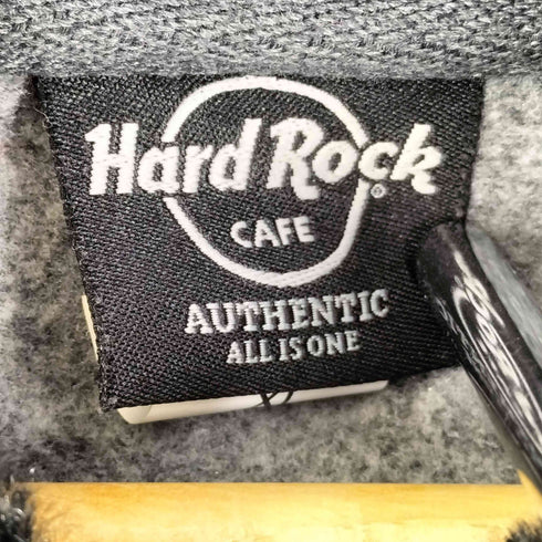 ハードロックカフェ Hard Rock Cafe Y2K 襟ファー エンジェルラインストーン スタッズ ジップパーカー 短丈 レディース XL