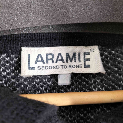 LARAMIE マルチストライプジップアップニットポロ メンズ