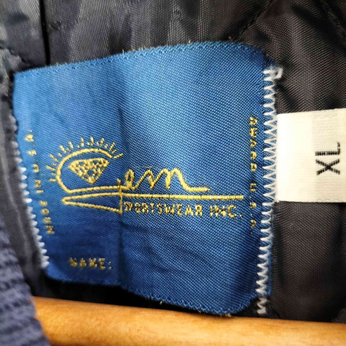 GEM SPORTSWEAR ワッペン刺繍袖レザースタジャン メンズ import:XL