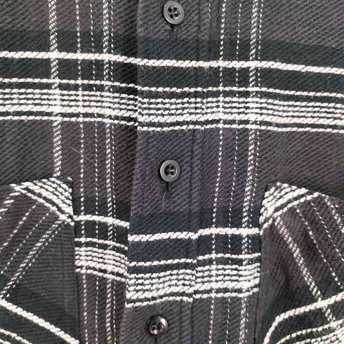 アンユーズド UNUSED COTTON CHECK SHIRTS コットン ジップ ネル チェック シャツ メンズ JPN:2