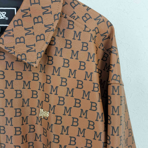モブ MOBB. MONOGRAM ECO LEATHER JACKET メンズ import:L