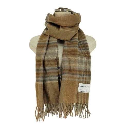 ザイノウエブラザーズ THE INOUE BROTHERS BRUSHED SCARF CHECK BABY ALPACA ブラッシュ スカーフ チェック ベビー アルパカ レディース
