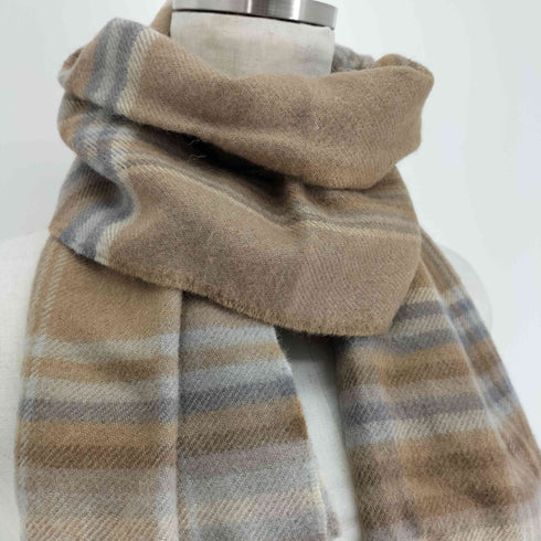 ザイノウエブラザーズ THE INOUE BROTHERS BRUSHED SCARF CHECK BABY ALPACA ブラッシュ スカーフ チェック ベビー アルパカ レディース