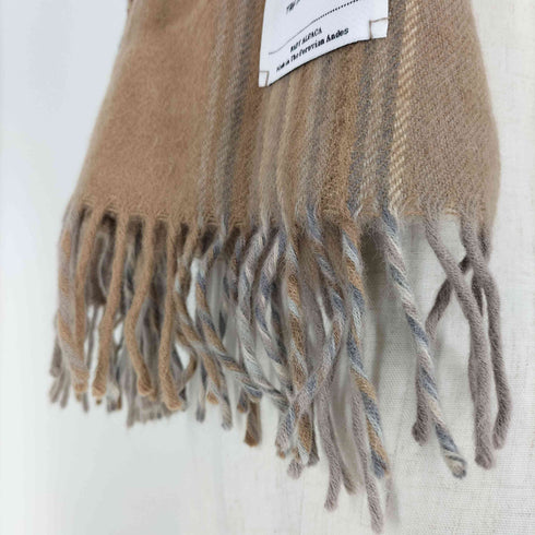 ザイノウエブラザーズ THE INOUE BROTHERS BRUSHED SCARF CHECK BABY ALPACA ブラッシュ スカーフ チェック ベビー アルパカ レディース