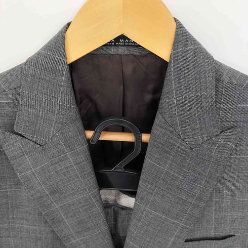 ザラマン ZARA MAN チェック 2Bテーラードジャケット パンツスーツ セットアップ メンズ 上:表記無 下:40