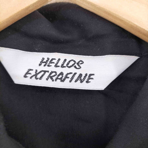 HELLOS EXTRAFINE キュプラレーヨン オープンカラーシャツ ブラック メンズ