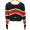 トミージーンズ tommy jeans クロップドストライプVネックニット レディース XS