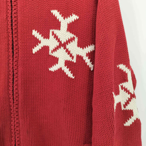 トミーヒルフィガー TOMMY HILFIGER ヘビーウェイト ジップアップ リブ ハイネック コットン ニット セーター メンズ import:L