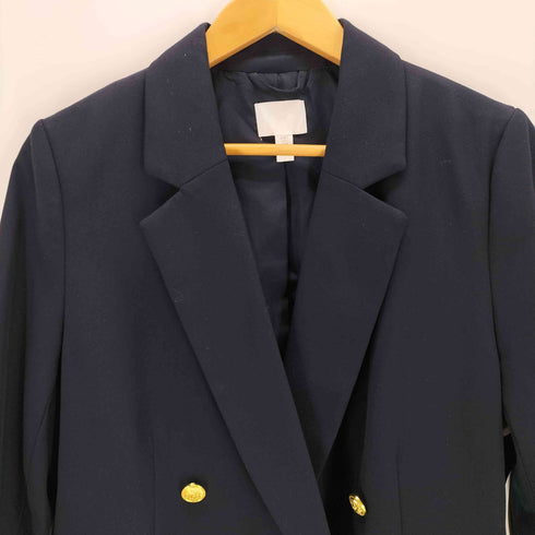 エイチアンドエム H&M 紺ブレ 金ボタン ダブルテーラードジャケット レディース JPN:S