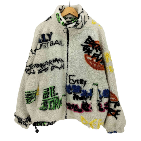 ザラ ZARA 総柄 ボア フリース ジャケット メンズ import:XL