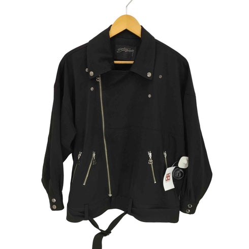 ステューシー Stussy ナイロン シングル ライダースジャケット レディース import:S