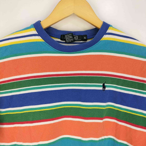 ポロバイラルフローレン Polo by RALPH LAUREN ポニー刺繍 マルチカラー ボーダー Tシャツ メンズ import:XL