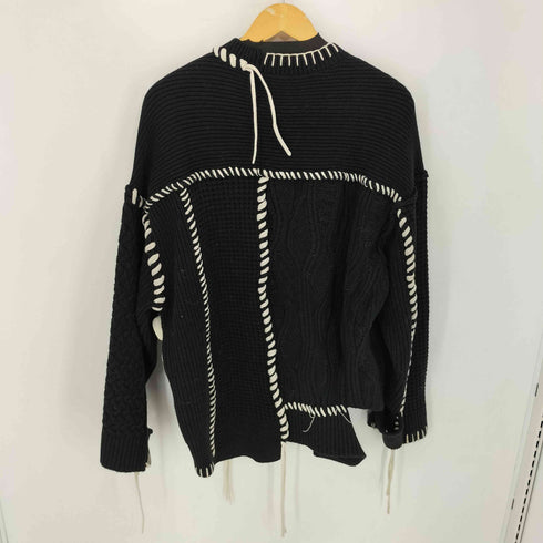 メゾンスペシャル MAISON SPECIAL Oni-Waffle Crazy Patchwork Stitch Embroidery Prime-Over Knit メンズ JPN:0