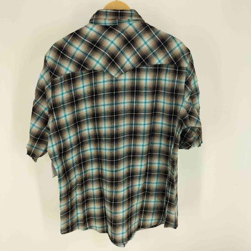 ラングラー Wrangler 90S WRANCHER SHIRT オンブレチェック スナップボタン ランチャー シャツ カットオフ メンズ import:XL