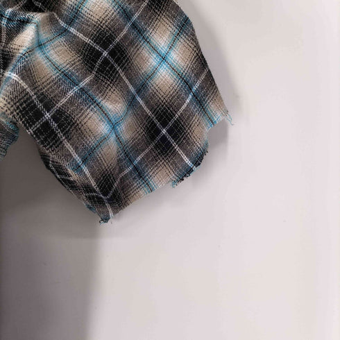 ラングラー Wrangler 90S WRANCHER SHIRT オンブレチェック スナップボタン ランチャー シャツ カットオフ メンズ import:XL