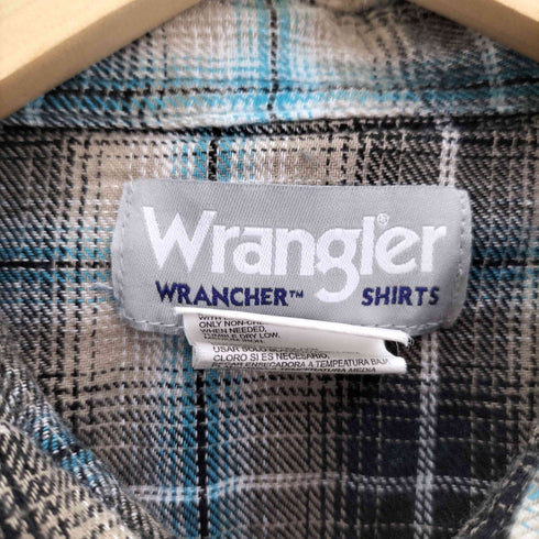 ラングラー Wrangler 90S WRANCHER SHIRT オンブレチェック スナップボタン ランチャー シャツ カットオフ メンズ import:XL