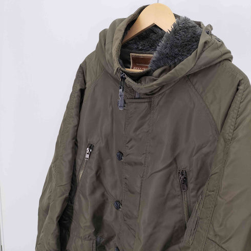REAL CRUSH CLOTHING N-3B 型 ナイロン ミリタリー フライト ジャケット 八の字ジップ メンズ 4L