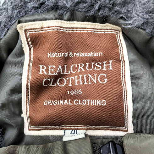 REAL CRUSH CLOTHING N-3B 型 ナイロン ミリタリー フライト ジャケット 八の字ジップ メンズ 4L