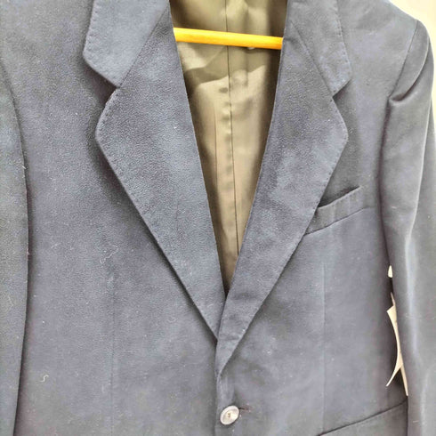 バーニーズニューヨーク BARNEYS NEWYORK USA製 スエード2Bシングルテーラードジャケット 紺ブレ メンズ